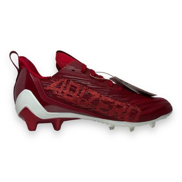 Adidas Adizero Football Cleats Power Red Cloud White GW5058 Size 12.5 - Picture 2 of 7